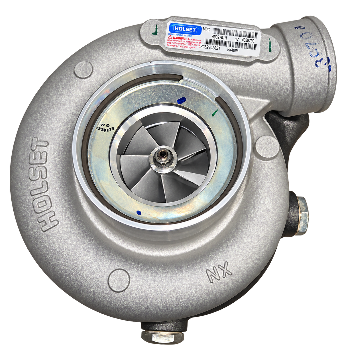 Holset 4039701 turbocharger — compressor front view