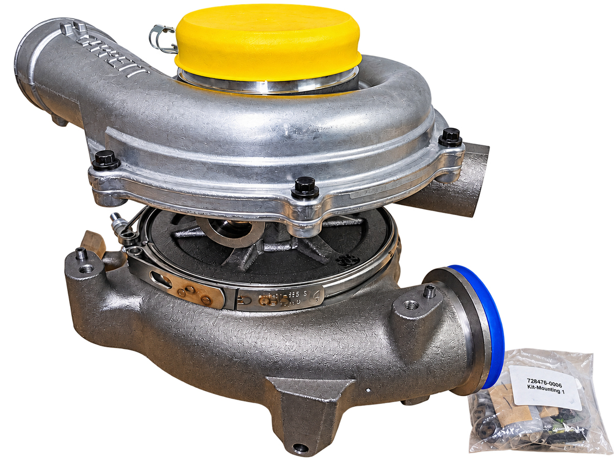 Turbocharger product photo with installation accessories